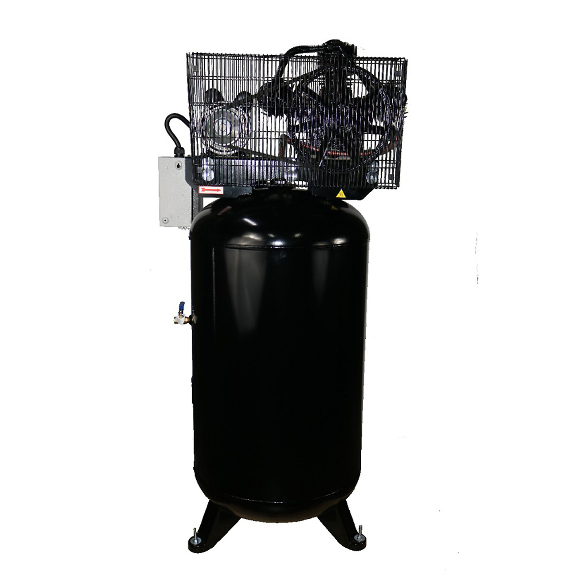 Atlas Automotive Equipment AF6 Vertical 80 Gallon Air Compressor, 3 Cylinder, 2-Stage Pump, 5hp Running Motor, 90-175 PSI, 220V Single Phase, Quiet Operation, 1/2" NPT Air Outlet, Made in USA